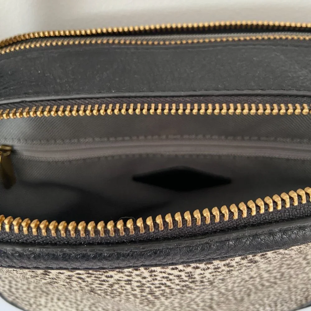 Fossil Black Elle Crossbody Bag Animal Print Cow Hide - Picture 8 of 11